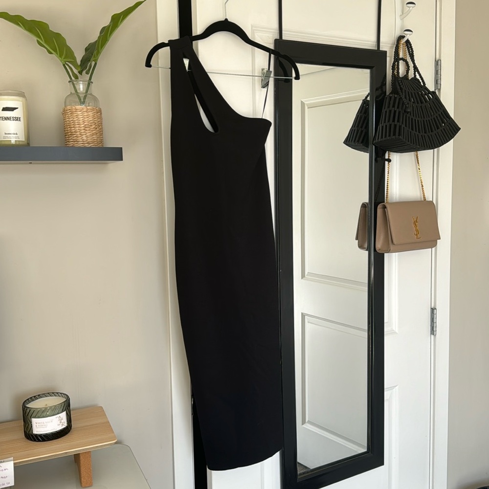 Black One Shoulder Zara midi dress - no tags but never worn